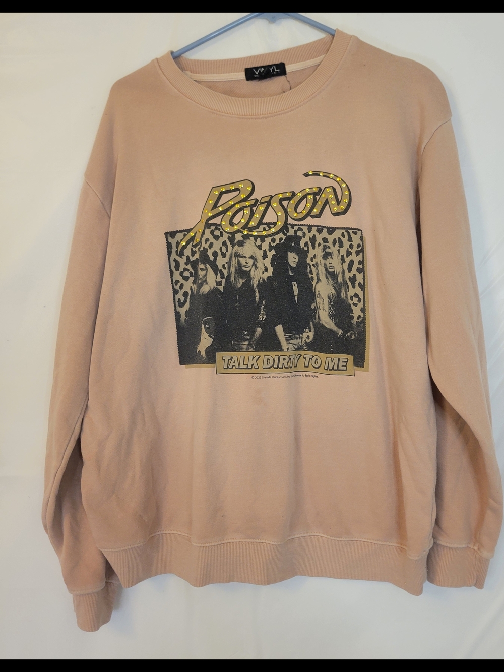 Vinyl Poison 'Talk Dirty To Me' Crewneck Sweater - Light Pink